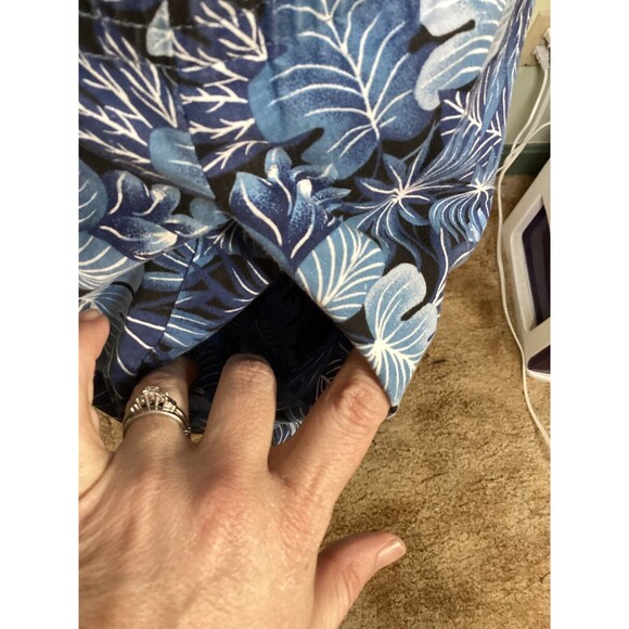 Vintage Margaret Smith Women's Size S Blue Floral Elastic Waist A-Line Skirt - Picture 6 of 8